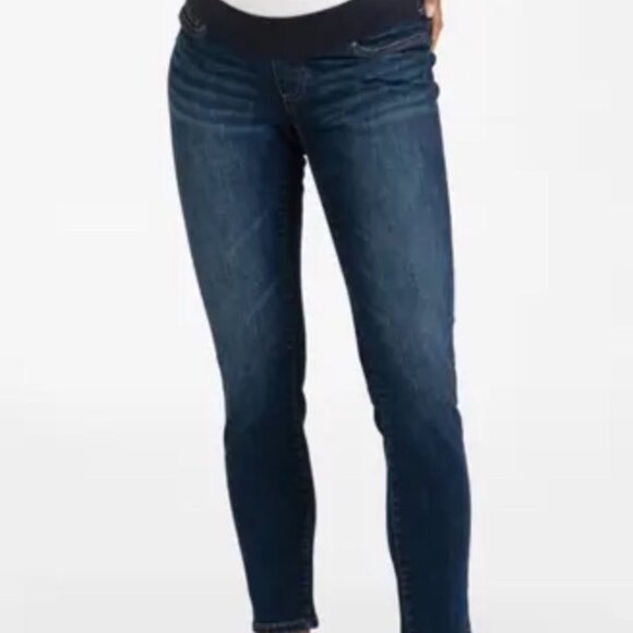 Seraphine Denim - Seraphine Dark Wash Under the Bump Maternity Skinny Jeans Size 4